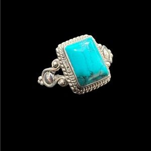 Turquoise Stone set in 925 Sterling Silver Beautiful Setting Made in America.